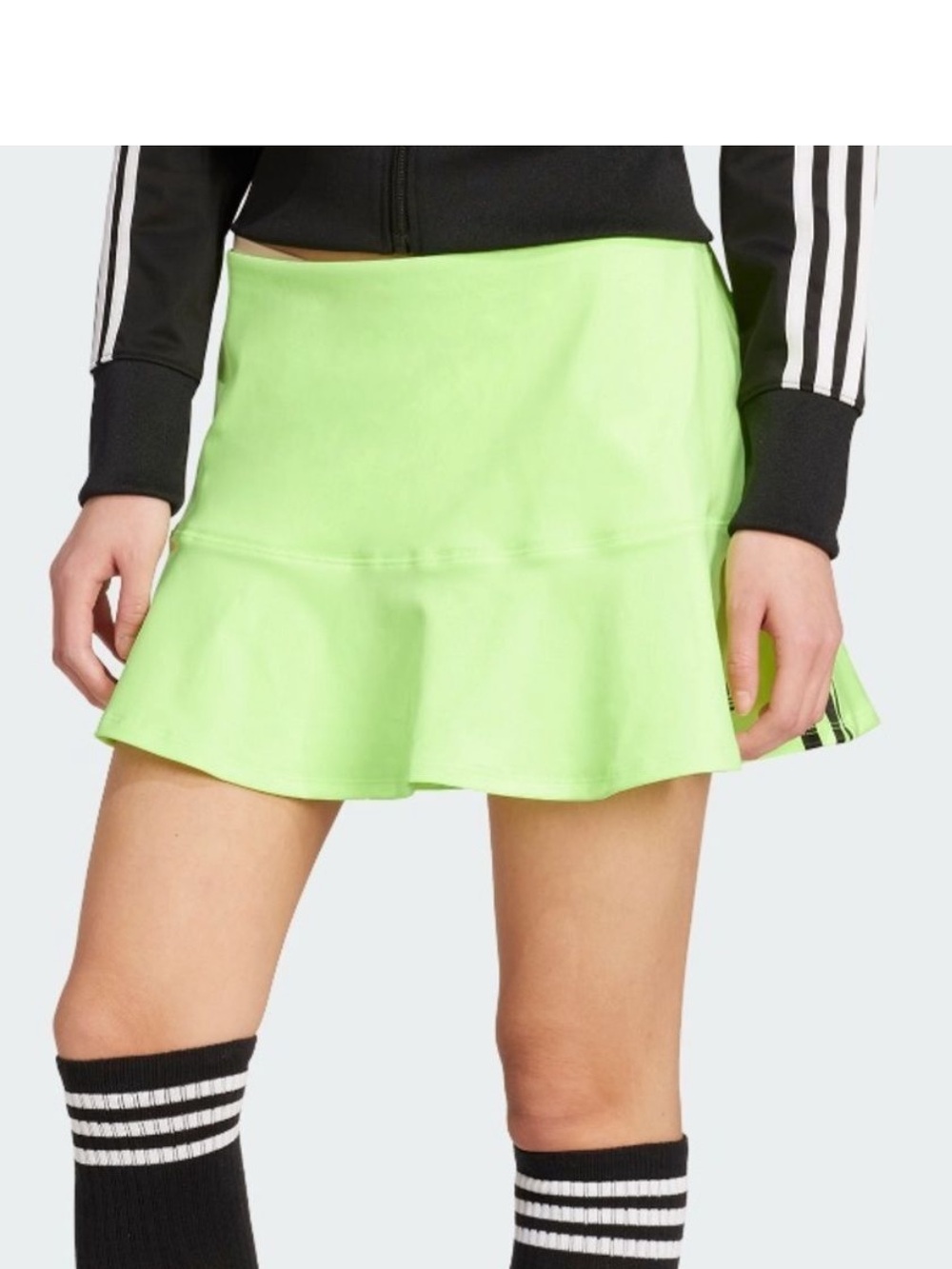 NWT Adidas Originals Women's Adicolor Interlock 3-Stripes Mini Skirt Sz L Green